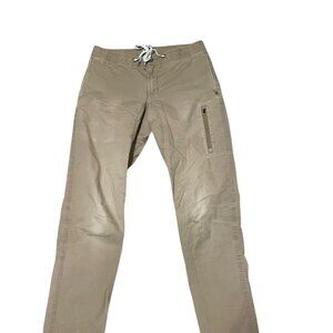 Vuori Pants Men’s M Beige Ripstop Drawstring Waist Zip Pocket Hiking Climb V412